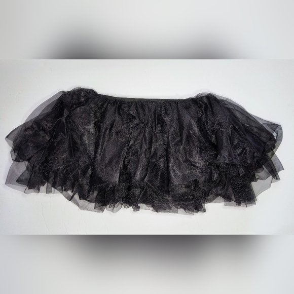 Amscan Black Ruffled Tutu Whimsigoth Goth Emo Cosplay Mini Skirt, OS - Picture 7 of 7